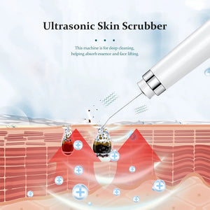 Ultrasonic Skin Scrubber Electric Facial Cleansing Pore Deep Cleaner Acne Blackhead Remover Peeling Shovel Device Beauty Machine