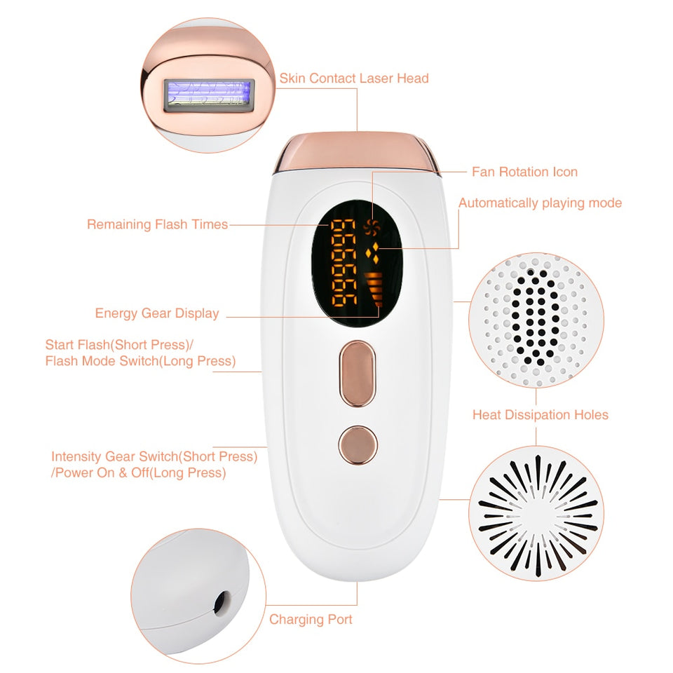 999999 Flash IPL Laser Hair Removal Instrument Painless Electric Epilator Pulsed Light Device 5 Adjustable Remover Machine