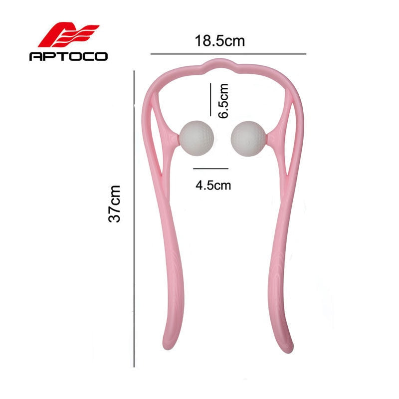 Aptoco Pressure Point Therapy Neck Massager Relieve Hand Roller Massage Tool Neck Shoulder Dual Trigger Point Self Massager