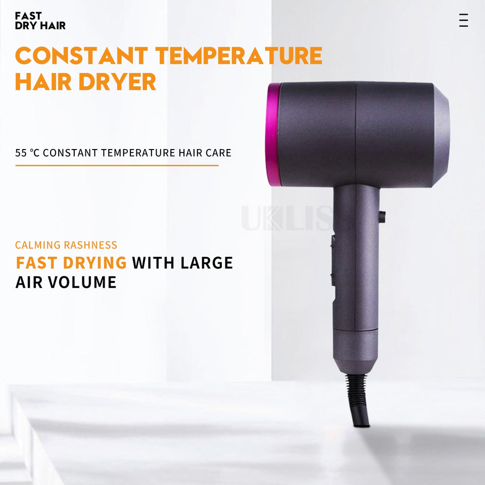 Negative Ion Hair Dryer Professional Salon Ionic Blow Dryer with Diffuser &amp; Concentrator Ceramic Powerful Fast Drying Hairdryers