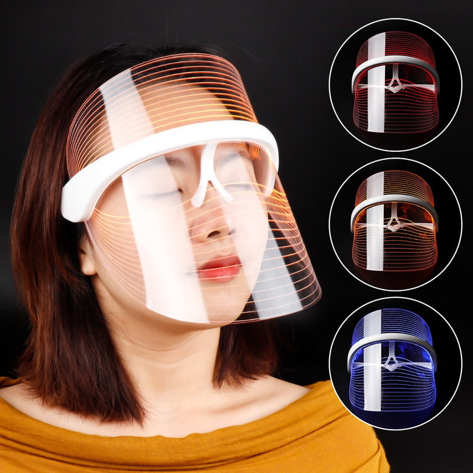3 Colors LED Light Therapy Face Mask Photon Instrument Anti-aging Anti Acne Wrinkle Removal Skin Tighten Beatuy SPA Treatment