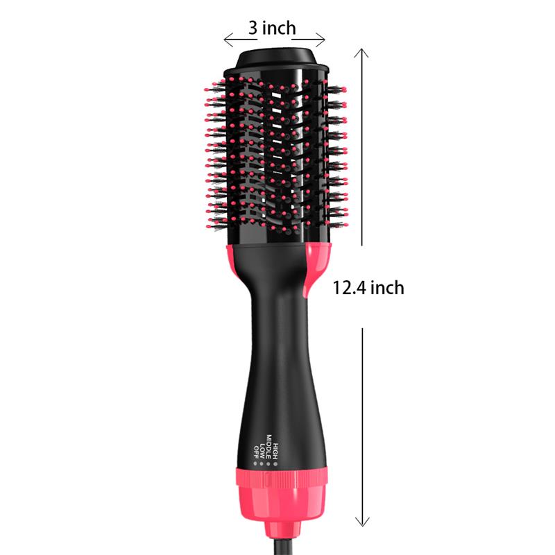 LISAPRO Hot Air Brush &One-Step Hair Dryer  &Volumizer 1000W Blow Dryer Soft Touch Pink Styler Gift&Hair Curler Straightener